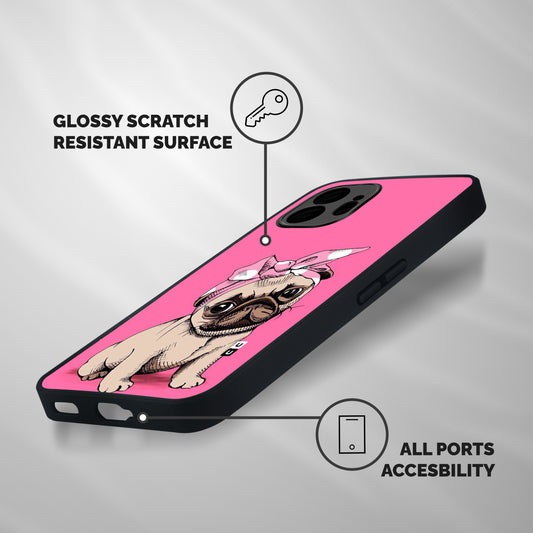 Ribbon Doggo Shockproof Hybrid Protection (Metal + TPU) Back Case Cover