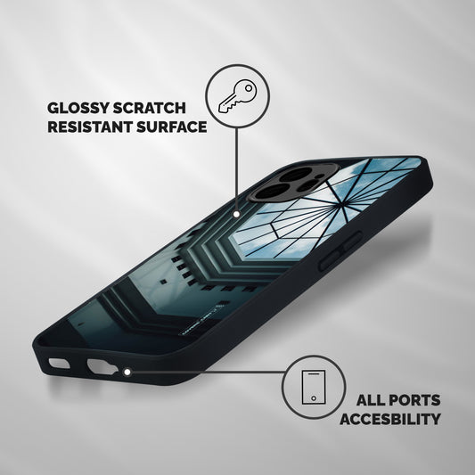 Rooftop Perspective Shockproof Hybrid Protection (Metal + TPU) Back Case Cover