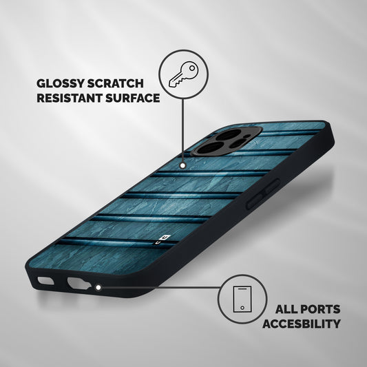 Rustic Blue Shelf Shockproof Hybrid Protection (Metal + TPU) Back Case Cover