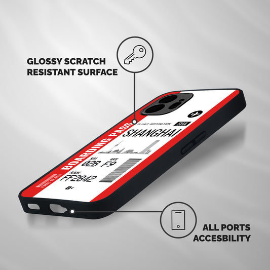 Shanghai Boarding Pass Shockproof Hybrid Protection (Metal + TPU) Back Case Cover