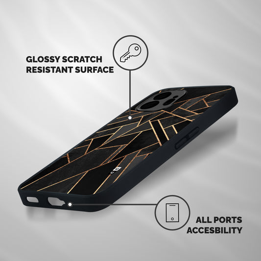 Sharp Tile Shockproof Hybrid Protection (Metal + TPU) Back Case Cover