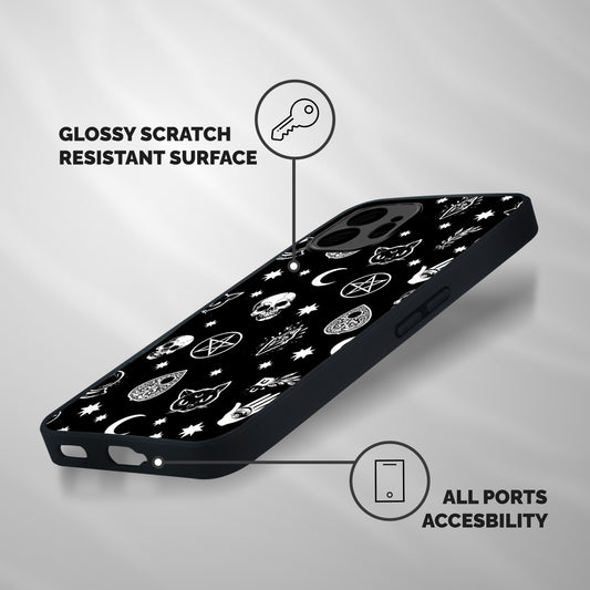 Skull Moon Design Shockproof Hybrid Protection (Metal + TPU) Back Case Cover
