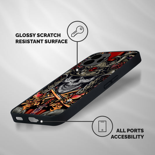 Skull Swords Snakes Shockproof Hybrid Protection (Metal + TPU) Back Case Cover