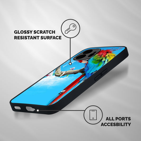 Sky Parrot Shockproof Hybrid Protection (Metal + TPU) Back Case Cover