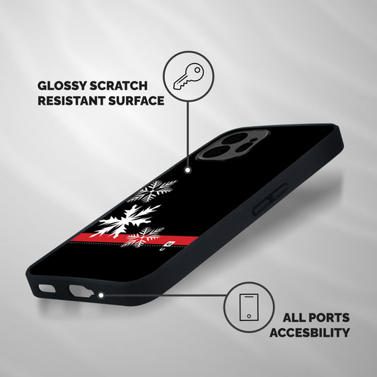 Snowflake Ribbon Shockproof Hybrid Protection (Metal + TPU) Back Case Cover