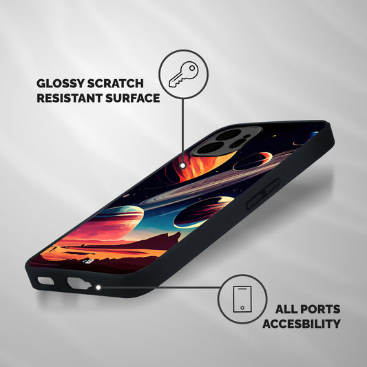 Space Planets Shockproof Hybrid Protection (Metal + TPU) Back Case Cover