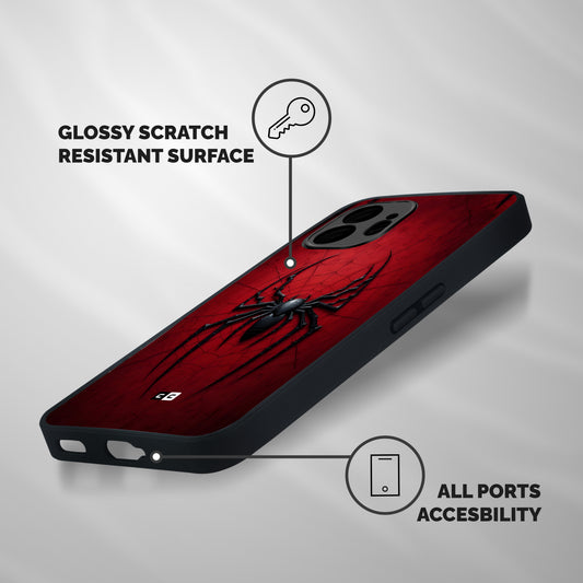 Spider Man Crimson Emblem Shockproof Hybrid Protection (Metal + TPU) Back Case Cover