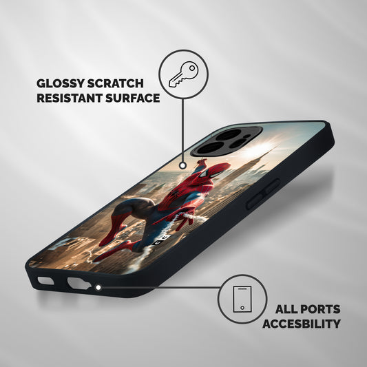 Spider Man Empire Swing Shockproof Hybrid Protection (Metal + TPU) Back Case Cover