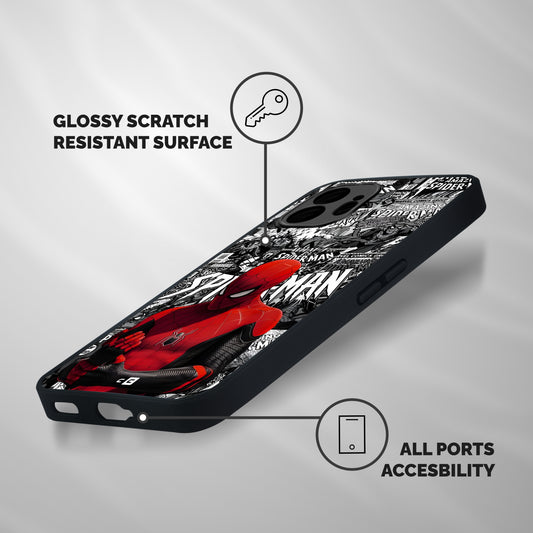 Spider Man Monochrome Marvel Shockproof Hybrid Protection (Metal + TPU) Back Case Cover