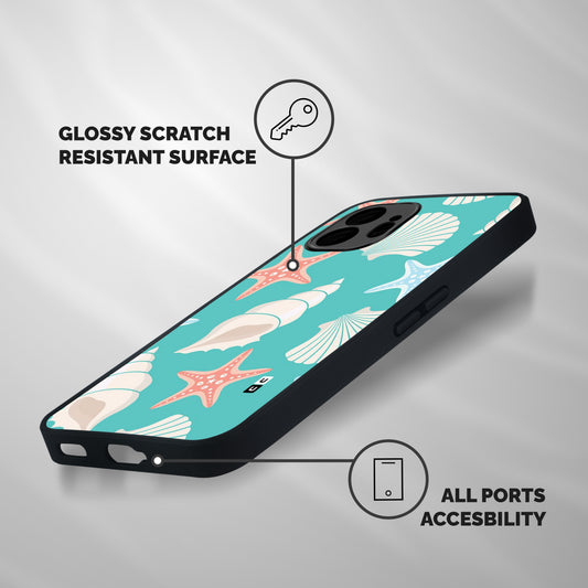 Starfish Sea Shell Shockproof Hybrid Protection (Metal + TPU) Back Case Cover