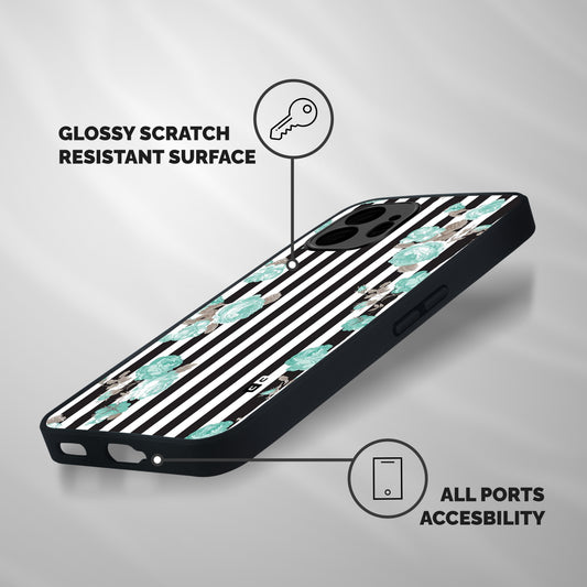 Stripes Bloom Shockproof Hybrid Protection (Metal + TPU) Back Case Cover