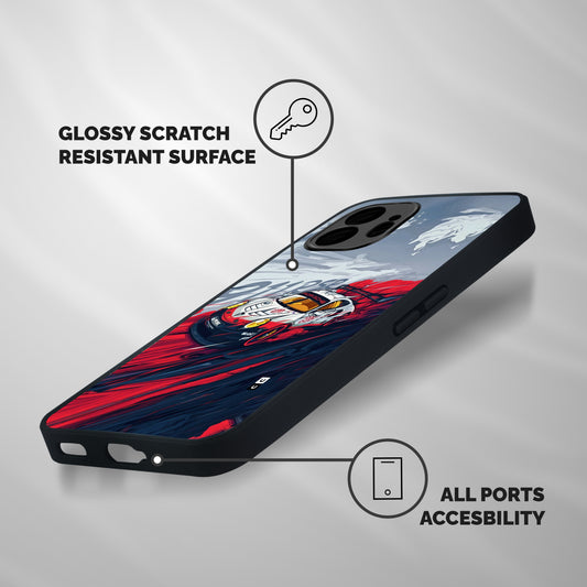 Super Car illustration Shockproof Hybrid Protection (Metal + TPU) Back Case Cover