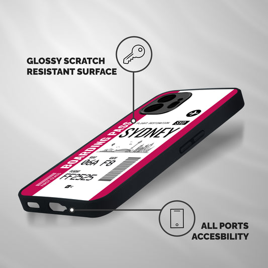 Sydney Boarding Pass Shockproof Hybrid Protection (Metal + TPU) Back Case Cover