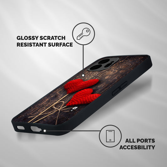 Thread Art Wooden Print Shockproof Hybrid Protection (Metal + TPU) Back Case Cover