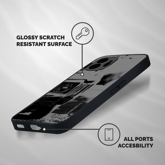 Vintage Car Black and White Shockproof Hybrid Protection (Metal + TPU) Back Case Cover