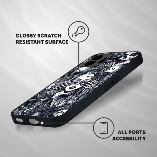 Vintage Skulls and Girl Style Shockproof Hybrid Protection (Metal + TPU) Back Case Cover