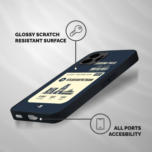 Vishakapatnam Boarding Pass Shockproof Hybrid Protection (Metal + TPU) Back Case Cover