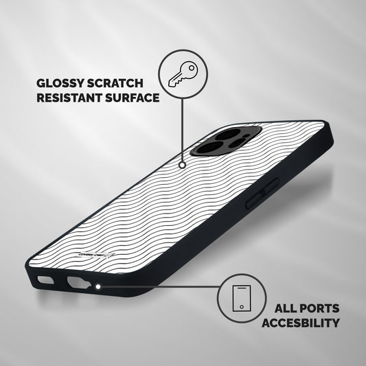 Wavy Pattern Shockproof Hybrid Protection (Metal + TPU) Back Case Cover