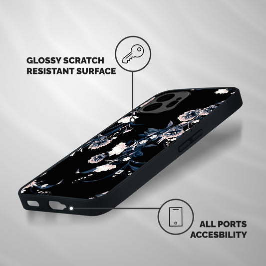 White Flora Shockproof Hybrid Protection (Metal + TPU) Back Case Cover