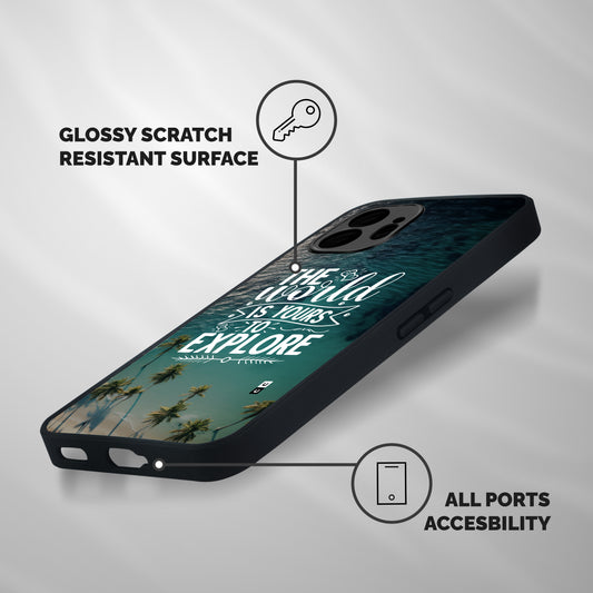 World To Explore Shockproof Hybrid Protection (Metal + TPU) Back Case Cover