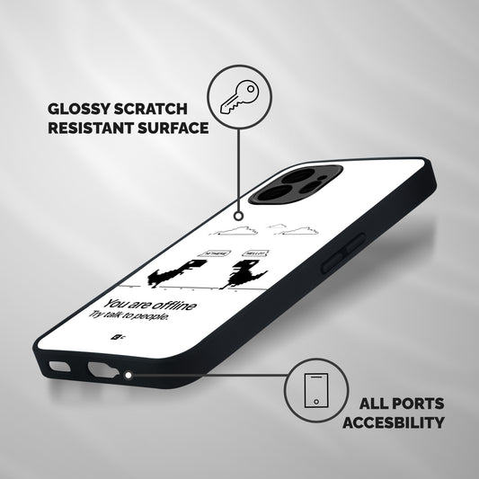 You Are Offline Shockproof Hybrid Protection (Metal + TPU) Back Case Cover