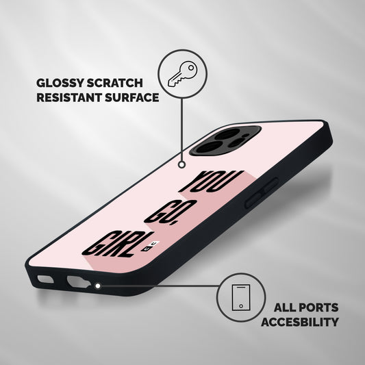 You Go Girl Shadow Shockproof Hybrid Protection (Metal + TPU) Back Case Cover