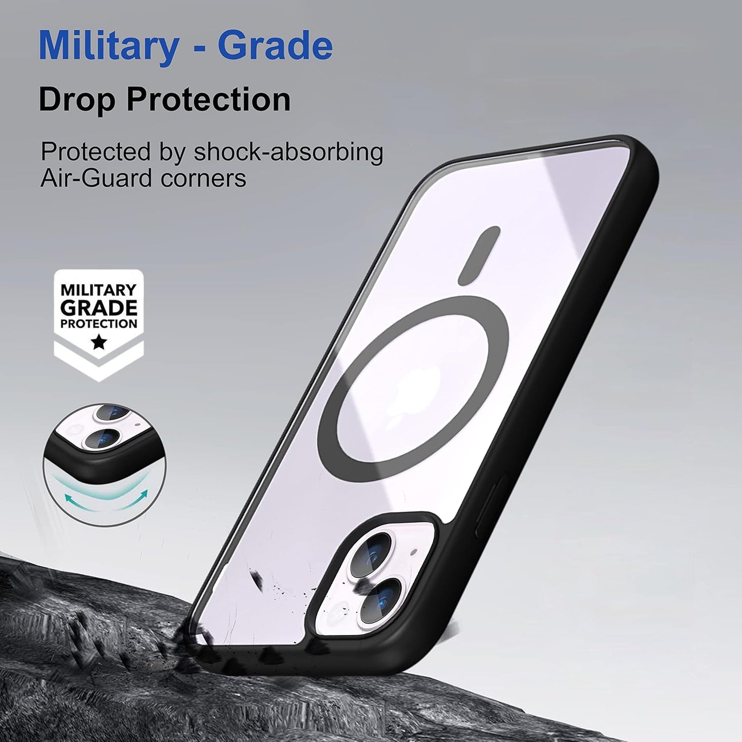 Clear Shockproof Magsafe Back Case Cover for iPhone 13
