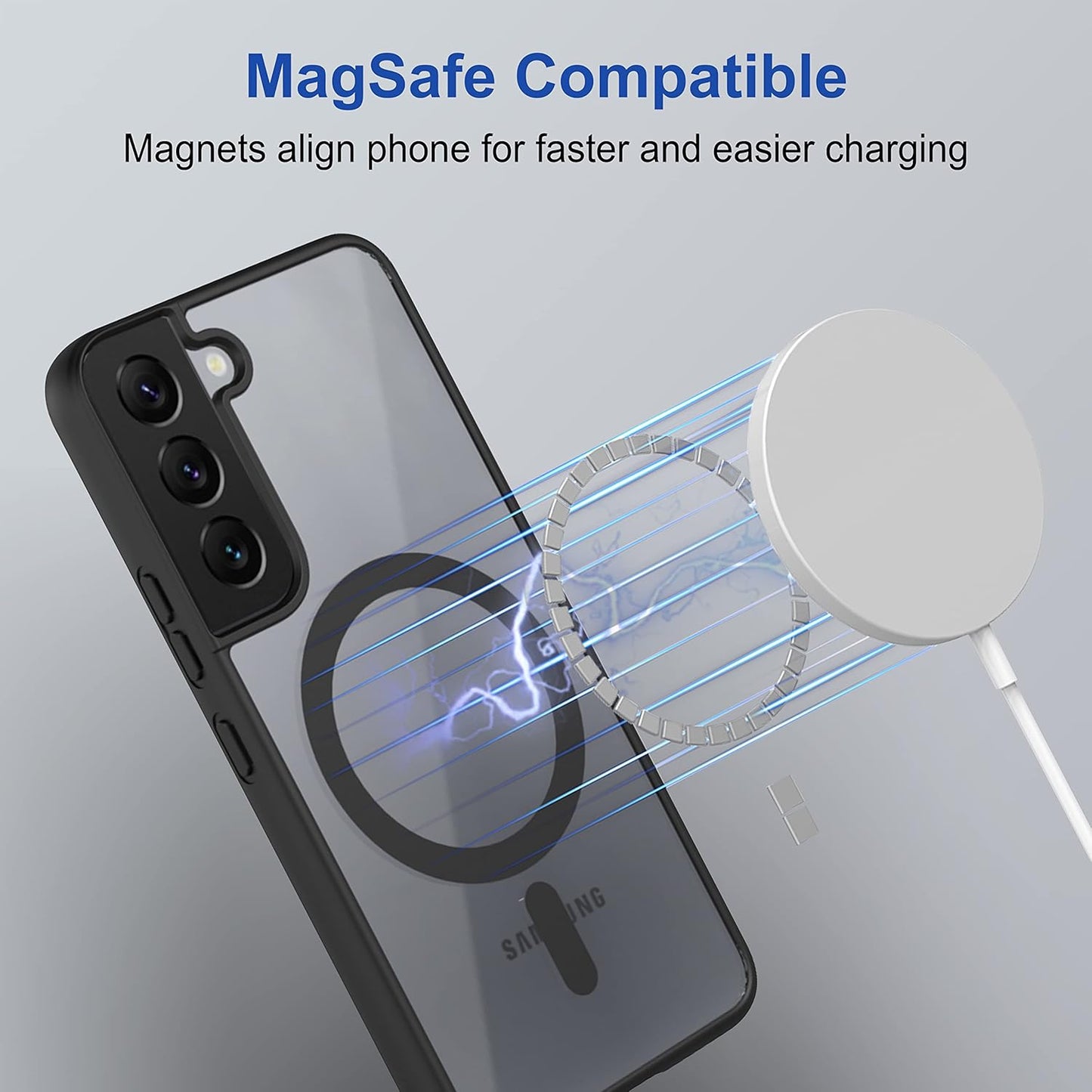 Clear Shockproof Magsafe Back Case Cover for Galaxy S22 Plus 5G