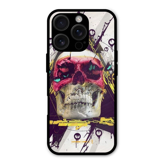 Abstract Skull Shockproof Hybrid Protection (Metal + TPU) Back Case Cover