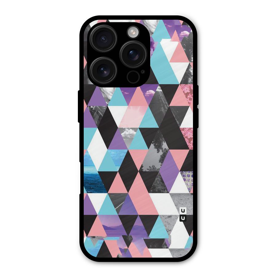 Abstract Splash Triangles Shockproof Hybrid Protection (Metal + TPU) Back Case Cover