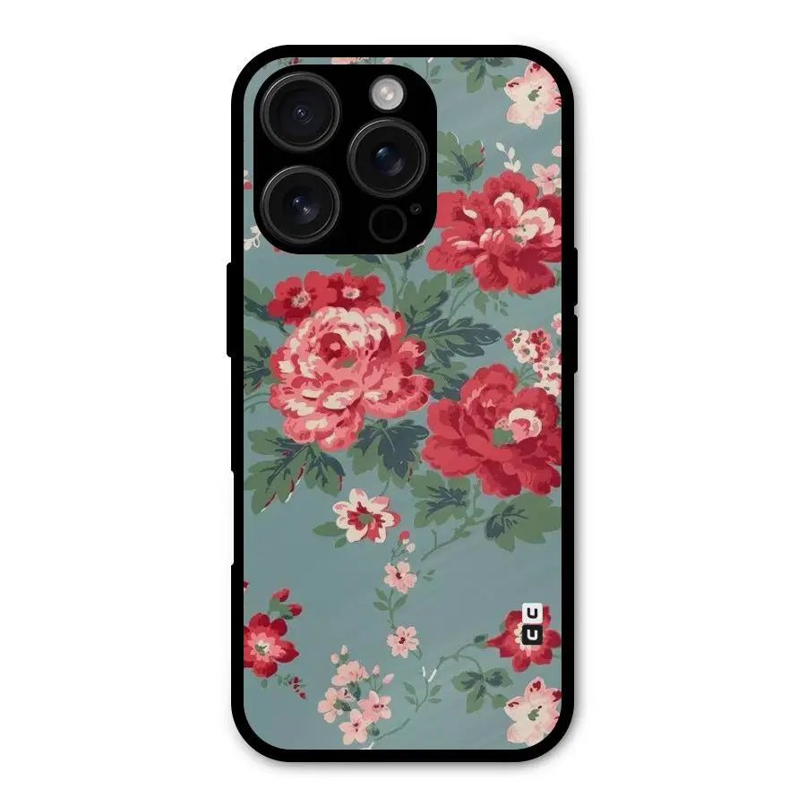 Aesthetic Floral Red Shockproof Hybrid Protection (Metal + TPU) Back Case Cover CoversCart