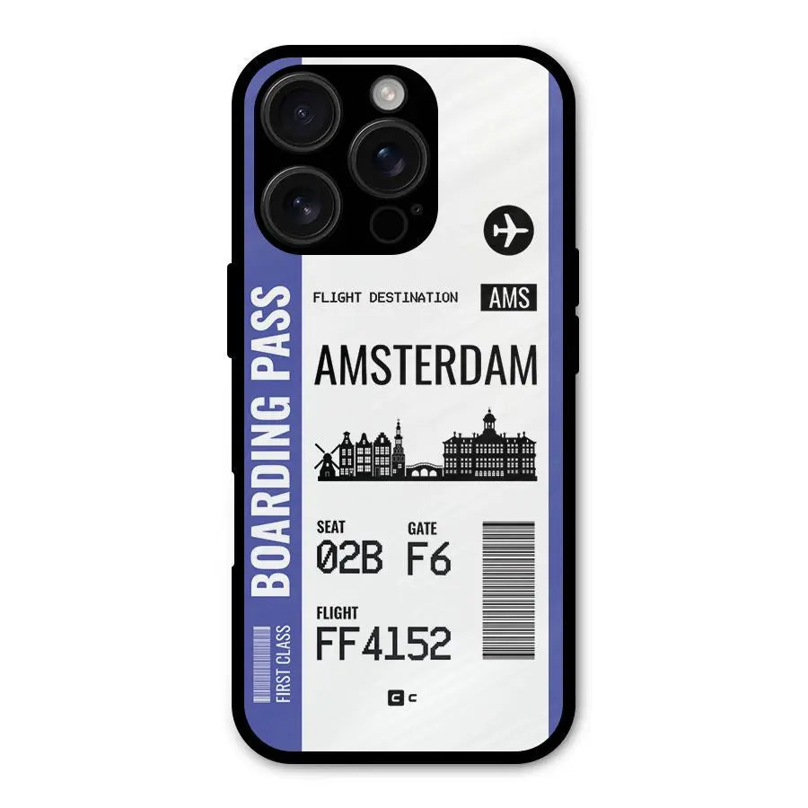 Amsterdam Boarding Pass Shockproof Hybrid Protection (Metal + TPU) Back Case Cover CoversCart