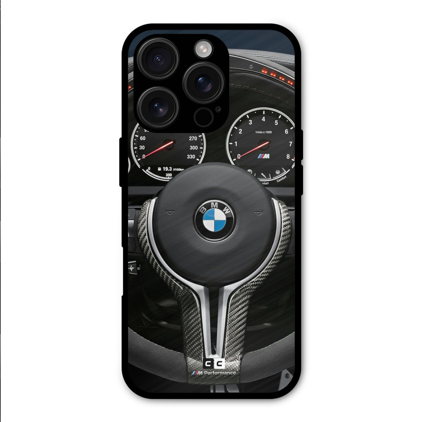 BMW Steering Wheel Shockproof Hybrid Protection (Metal + TPU) Back Case Cover
