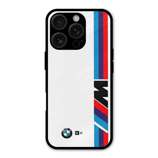 BMW Stripes White Shockproof Hybrid Protection (Metal + TPU) Back Case Cover
