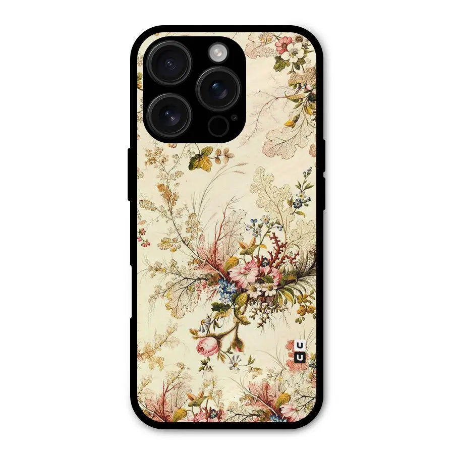 Beige Floral Shockproof Hybrid Protection (Metal + TPU) Back Case Cover CoversCart