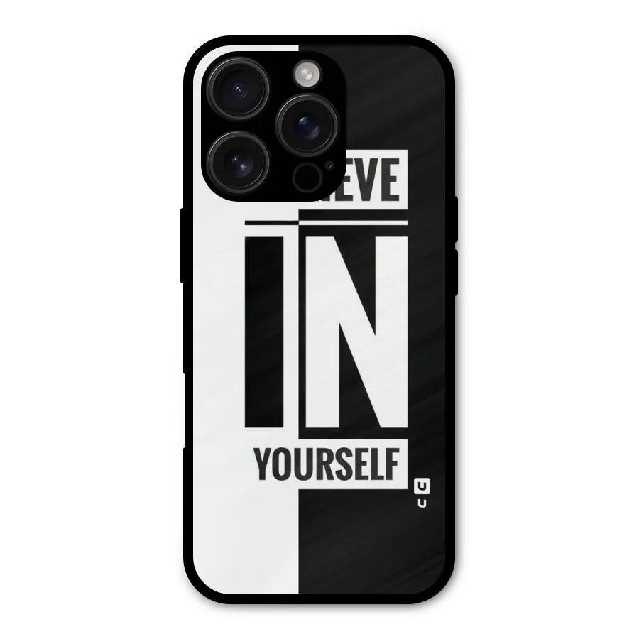 Believe Yourself Black Shockproof Hybrid Protection (Metal + TPU) Back Case Cover CoversCart