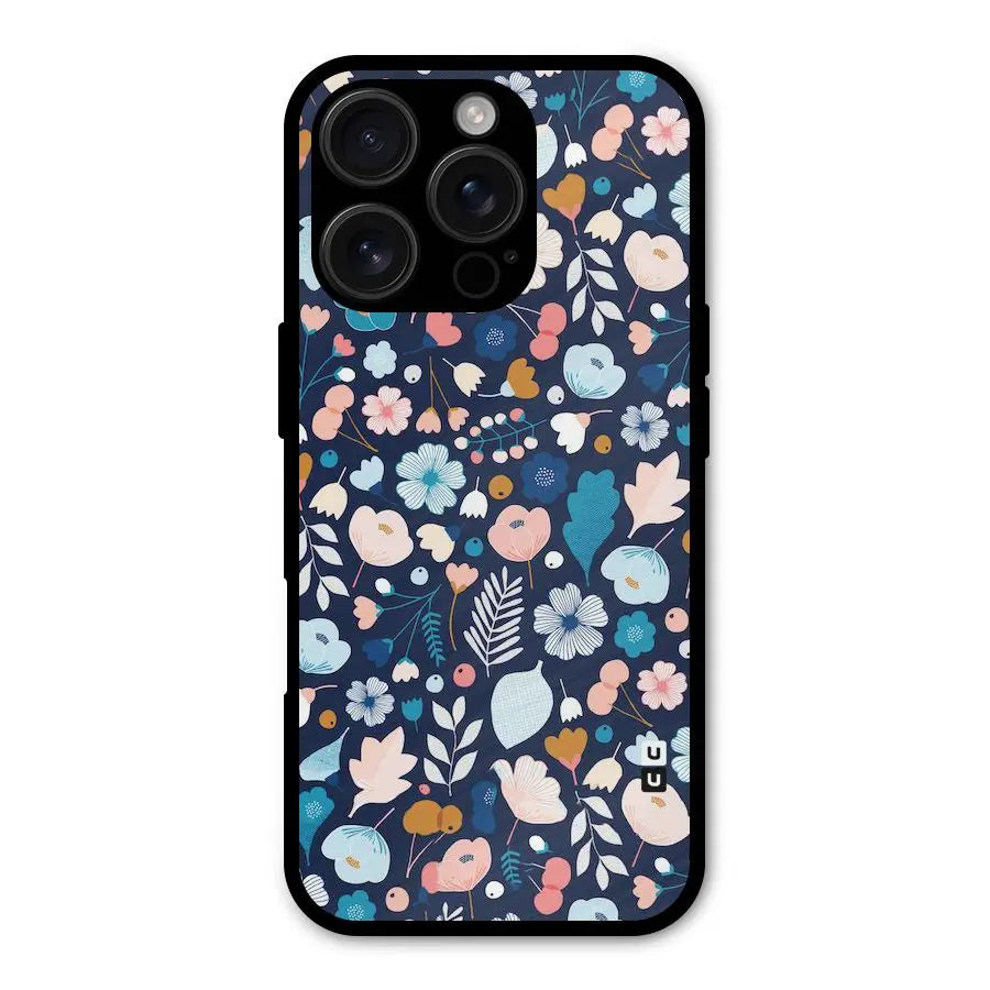 Blue Floral Shockproof Hybrid Protection (Metal + TPU) Back Case Cover CoversCart