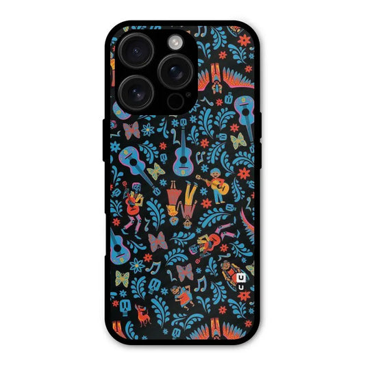 Blue Guitar Pattern Shockproof Hybrid Protection (Metal + TPU) Back Case Cover CoversCart