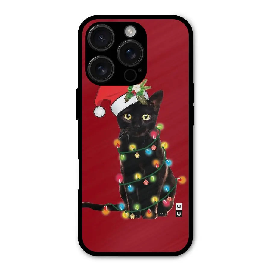 Christmas Cap Cute Cat Shockproof Hybrid Protection (Metal + TPU) Back Case Cover CoversCart