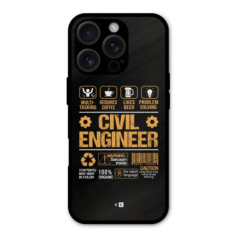 Civil Engineer Shockproof Hybrid Protection (Metal + TPU) Back Case Cover CoversCart