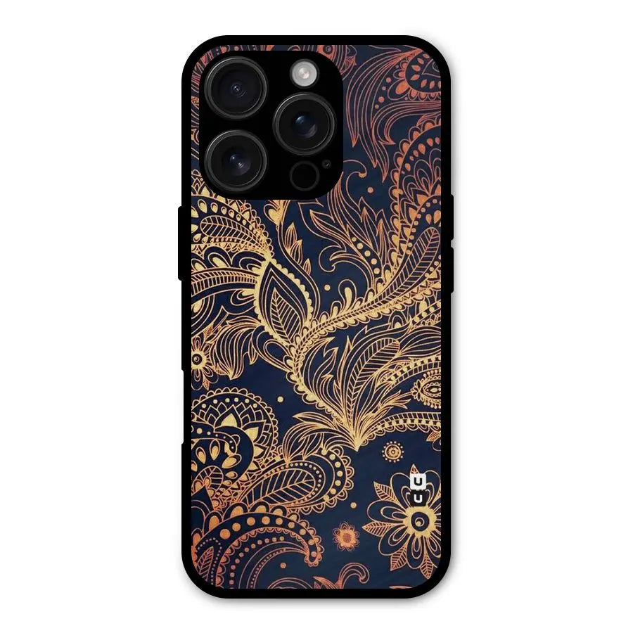 Classy Golden Leafy Design Shockproof Hybrid Protection (Metal + TPU) Back Case Cover CoversCart