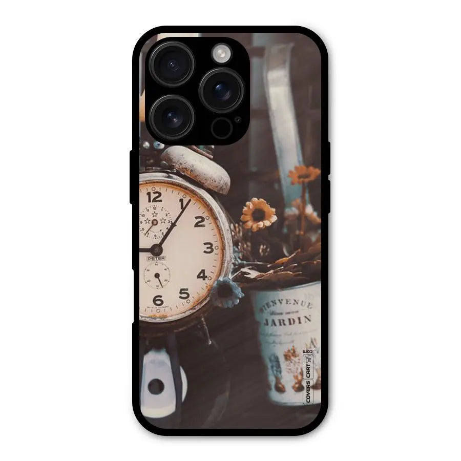 Clock And Flowers Shockproof Hybrid Protection (Metal + TPU) Back Case Cover CoversCart