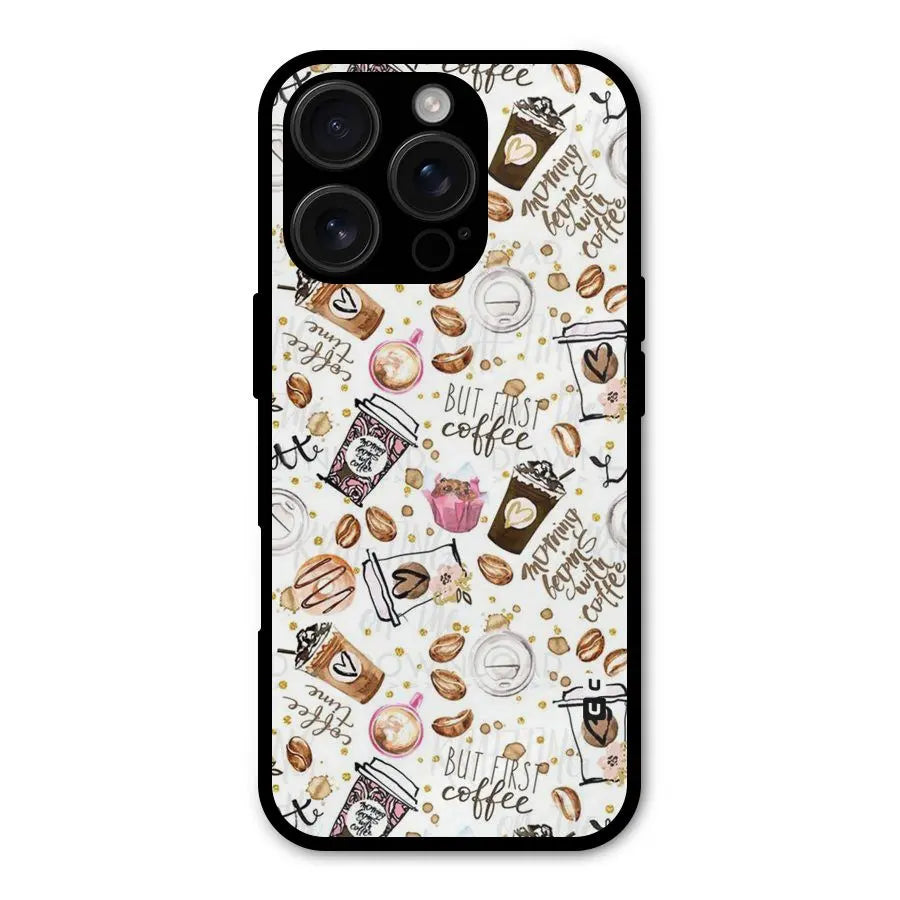 Coffee Pattern Shockproof Hybrid Protection (Metal + TPU) Back Case Cover CoversCart