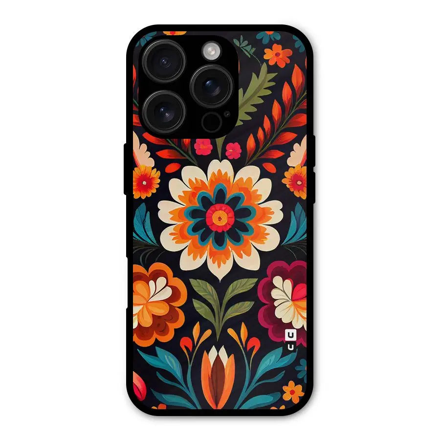 Colorful Mexican Floral Pattern Shockproof Hybrid Protection (Metal + TPU) Back Case Cover CoversCart