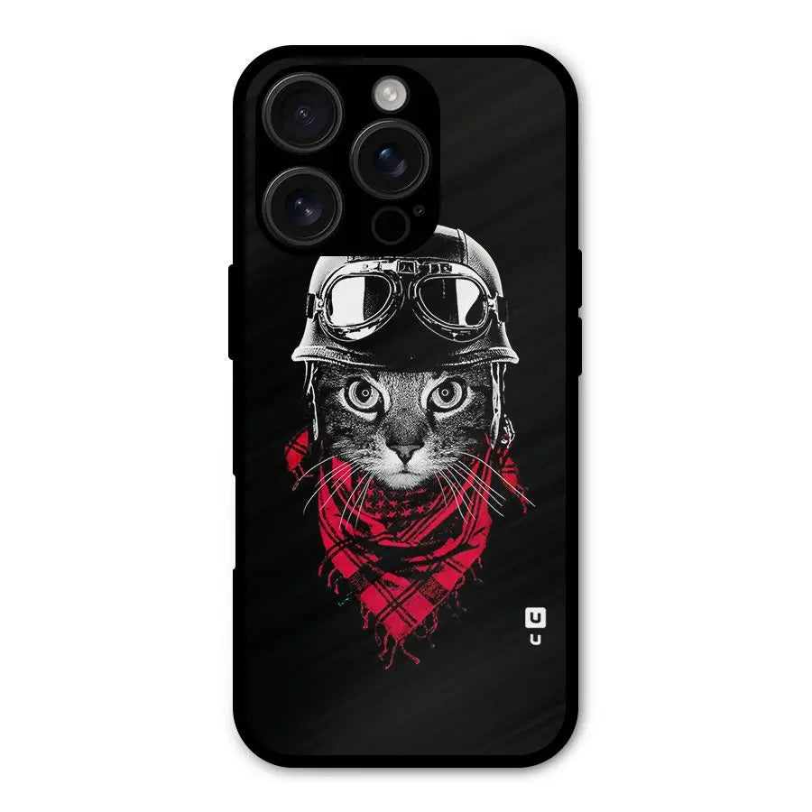 Cool Biker Cat Shockproof Hybrid Protection (Metal + TPU) Back Case Cover CoversCart