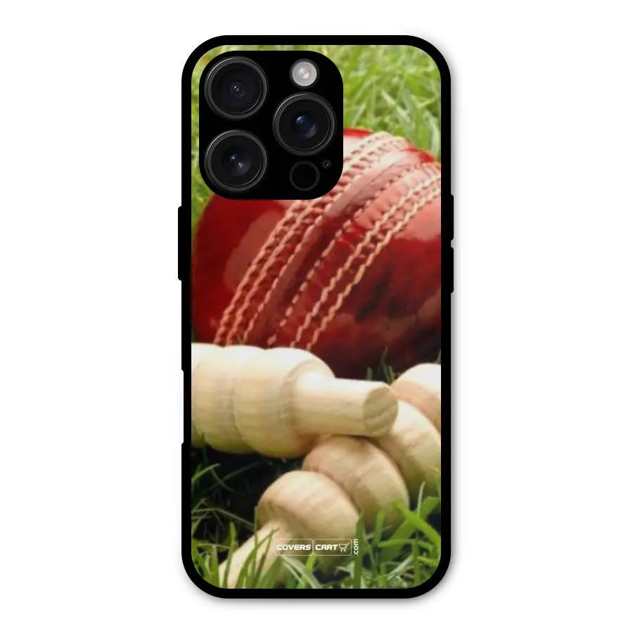 Cricket Ball and Stumps Shockproof Hybrid Protection (Metal + TPU) Back Case Cover CoversCart