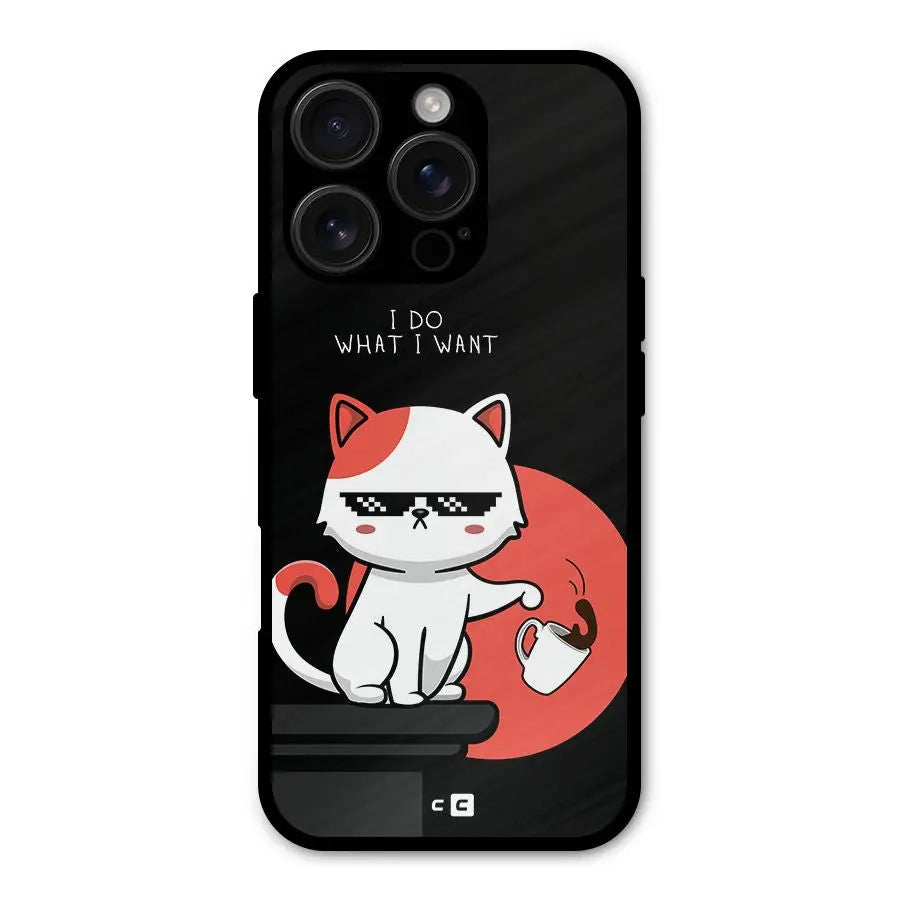 Cute Attitude Cat Shockproof Hybrid Protection (Metal + TPU) Back Case Cover CoversCart