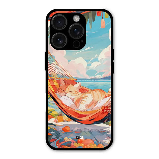 Cute Cat On Beach Shockproof Hybrid Protection (Metal + TPU) Back Case Cover CoversCart