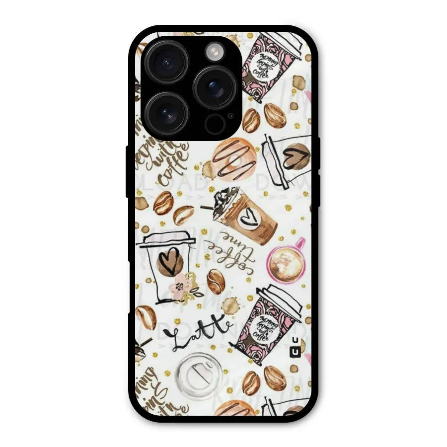 Cute Coffee Pattern Shockproof Hybrid Protection (Metal + TPU) Back Case Cover CoversCart