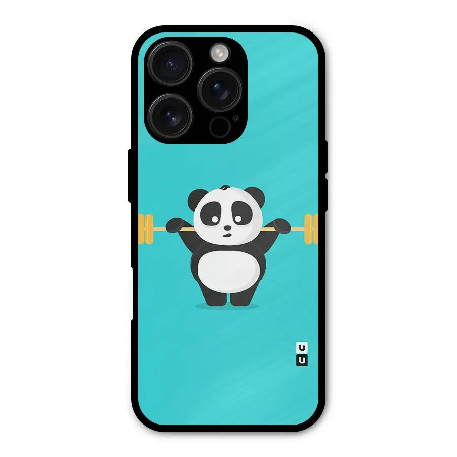 Cute Weightlifting Panda Shockproof Hybrid Protection (Metal + TPU) Back Case Cover CoversCart